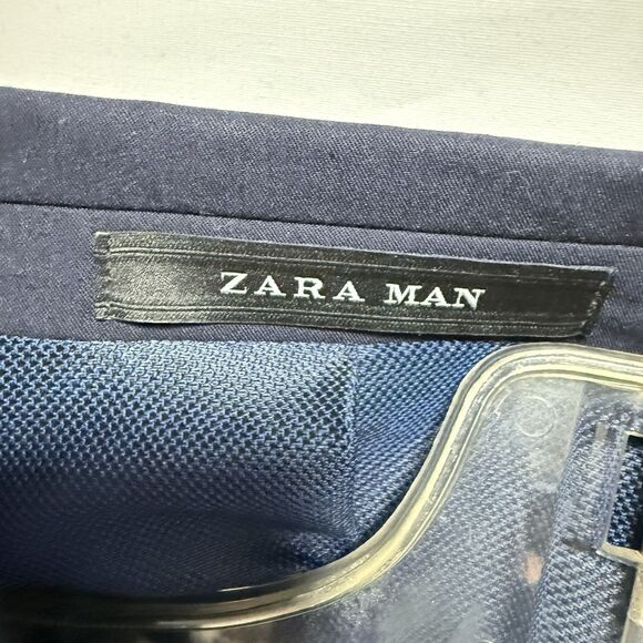 Zara Man Blazer Mens  Size 44 Navy Blue Suit Jacket Two Button - Picture 6 of 16